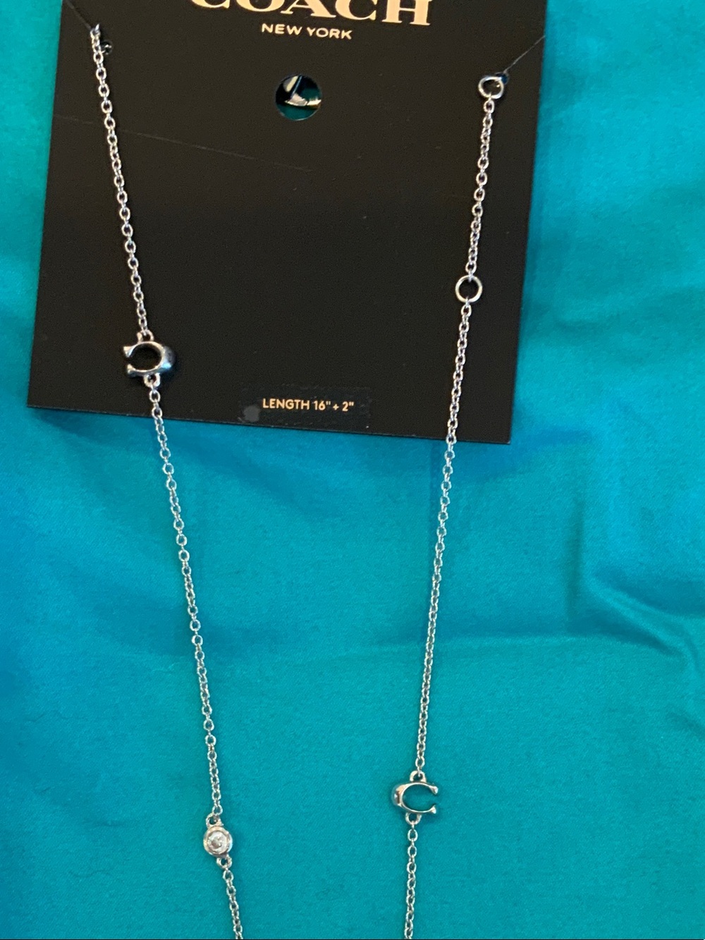 Coach Signature Chain Necklace with Crystals